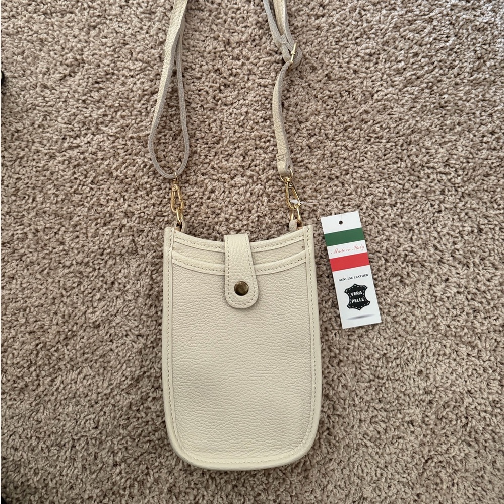 Made in Italy Genuine Leather Phone Crossbody | New With Tag